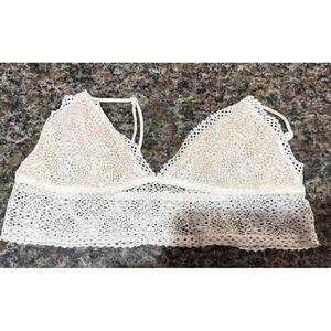 Victoria's Secret Long Line Bralette Coconut Cream White Lace bralette M